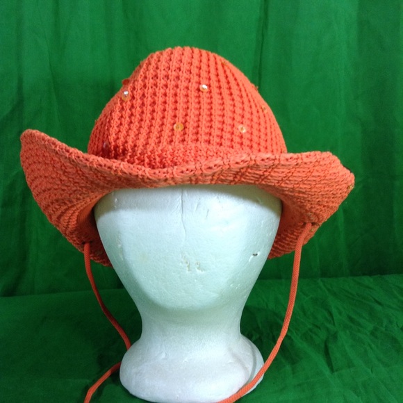 Country Girl Orange Cowboy Hat Something Special - Picture 5 of 8